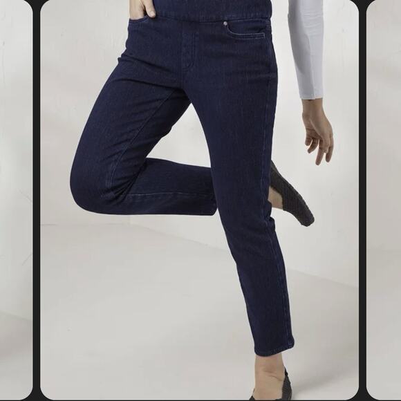 Coldwater Creek Knit Denim Mid Rise Slim-Leg Ankle Jeans 12P - Picture 2 of 4